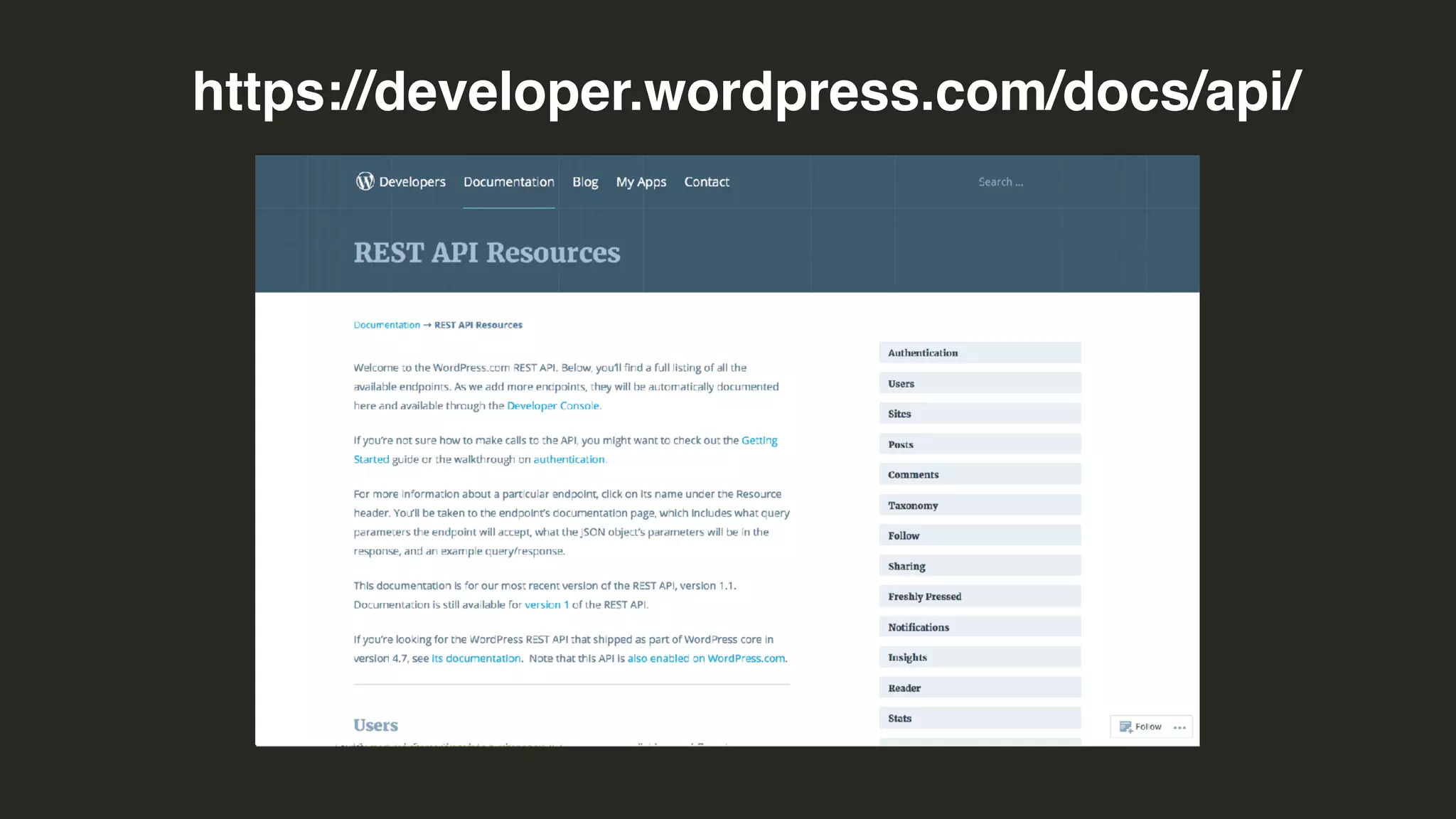 https://developer.wordpress.com/docs/api/
 