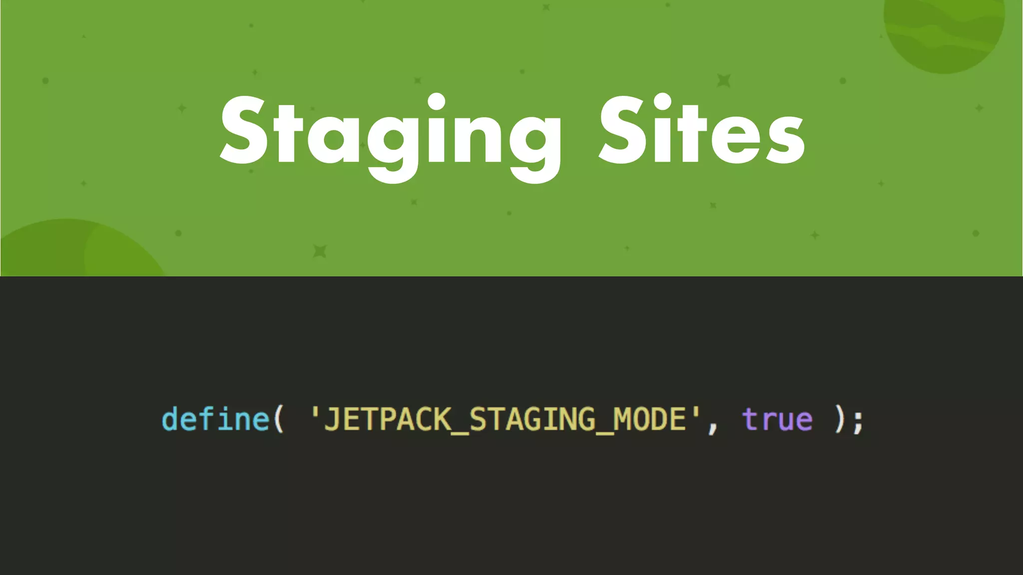 Staging Sites
 