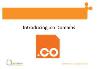 Introducing	
  .co	
  Domains	
  
 