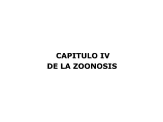 CAPITULO IV
DE LA ZOONOSIS
 