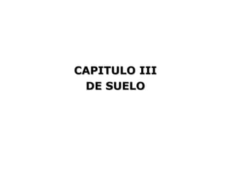 CAPITULO III
 DE SUELO
 