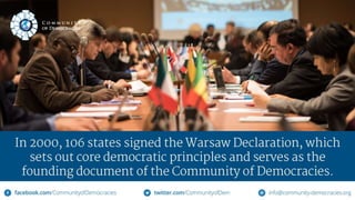 Warsaw Declaration Toward a Community of Democracies
