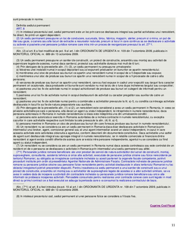 Legea 571 2003 Codul Fiscal Din Romania Actualizat 30 Iulie 2014
