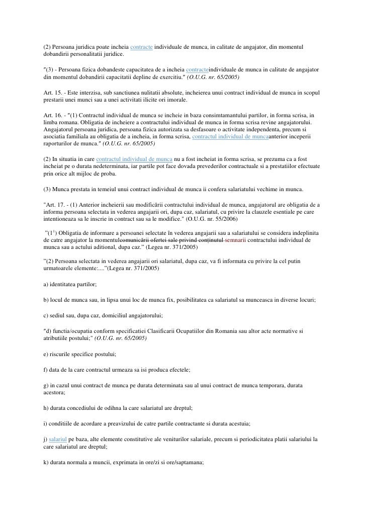 Codul Muncii Actualizat 2010