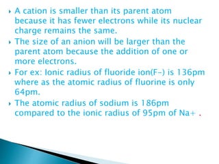 Parent Atom Example CLASSIFICATION OF ELEMENTS AND PERIODICITY IN PROPERTIES | PPTX