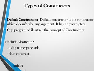 An introduction to Constructors and destructors in c++ .pptx