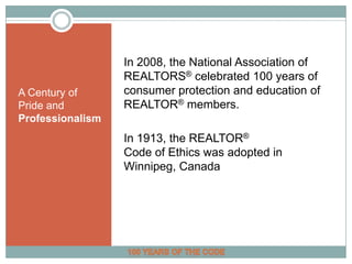 REALTOR® Code of Ethics Centennial Overview | PPT