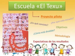 Escuela «El Texu»
Proyecto piloto
Objetivos
Expectativas de los resultados
 