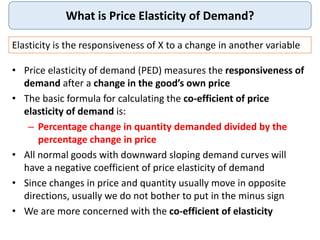Coefficient Of Price Elasticity Of Demand