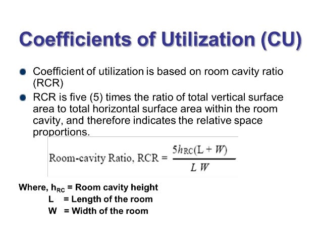 Coefficient Of Utilization Chart