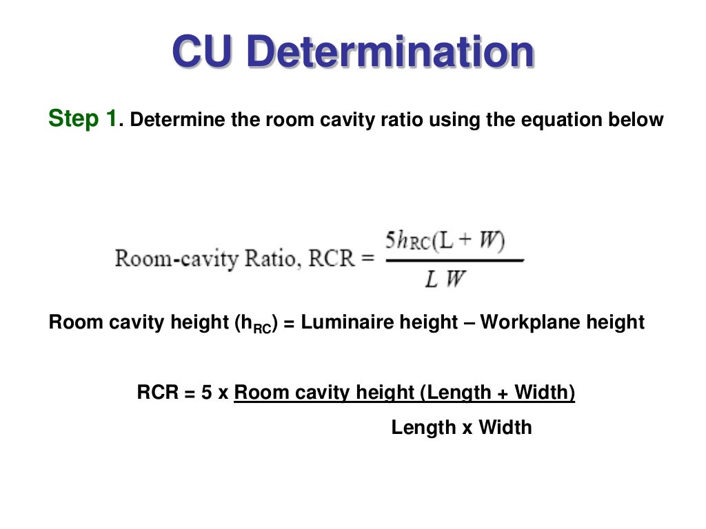 Coefficient of utilization (cu)