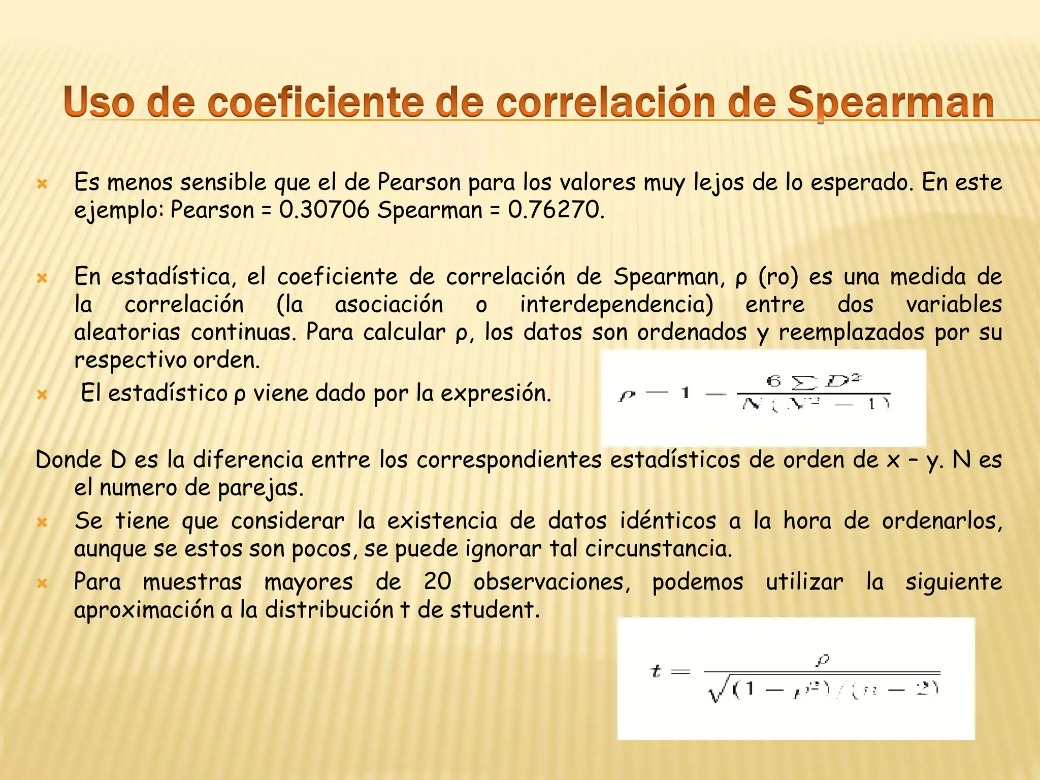 Coeficiente de correlación de pearson y spearman | PPT