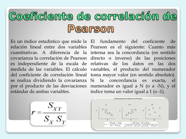 Coeficiente de correlación de pearson y spearman | PPT