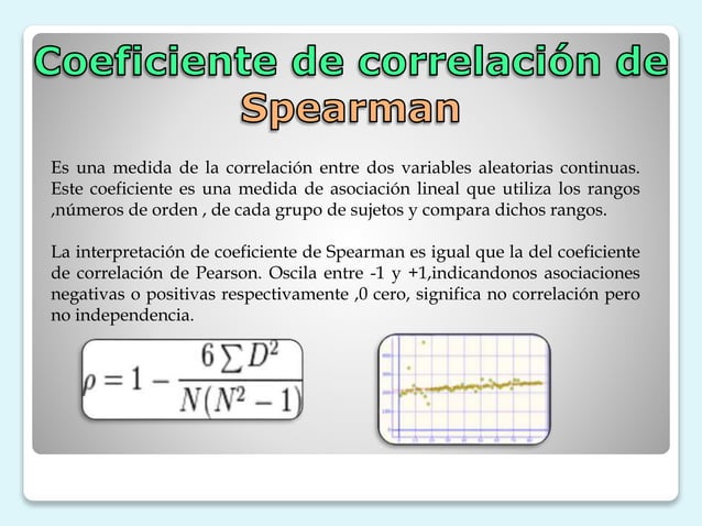 Coeficiente de correlación de pearson y spearman | PPT