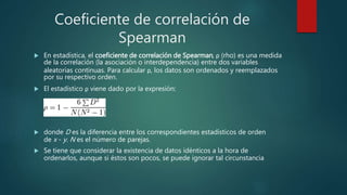 Coeficiente de correlacion de pearson y spearman | PPTX