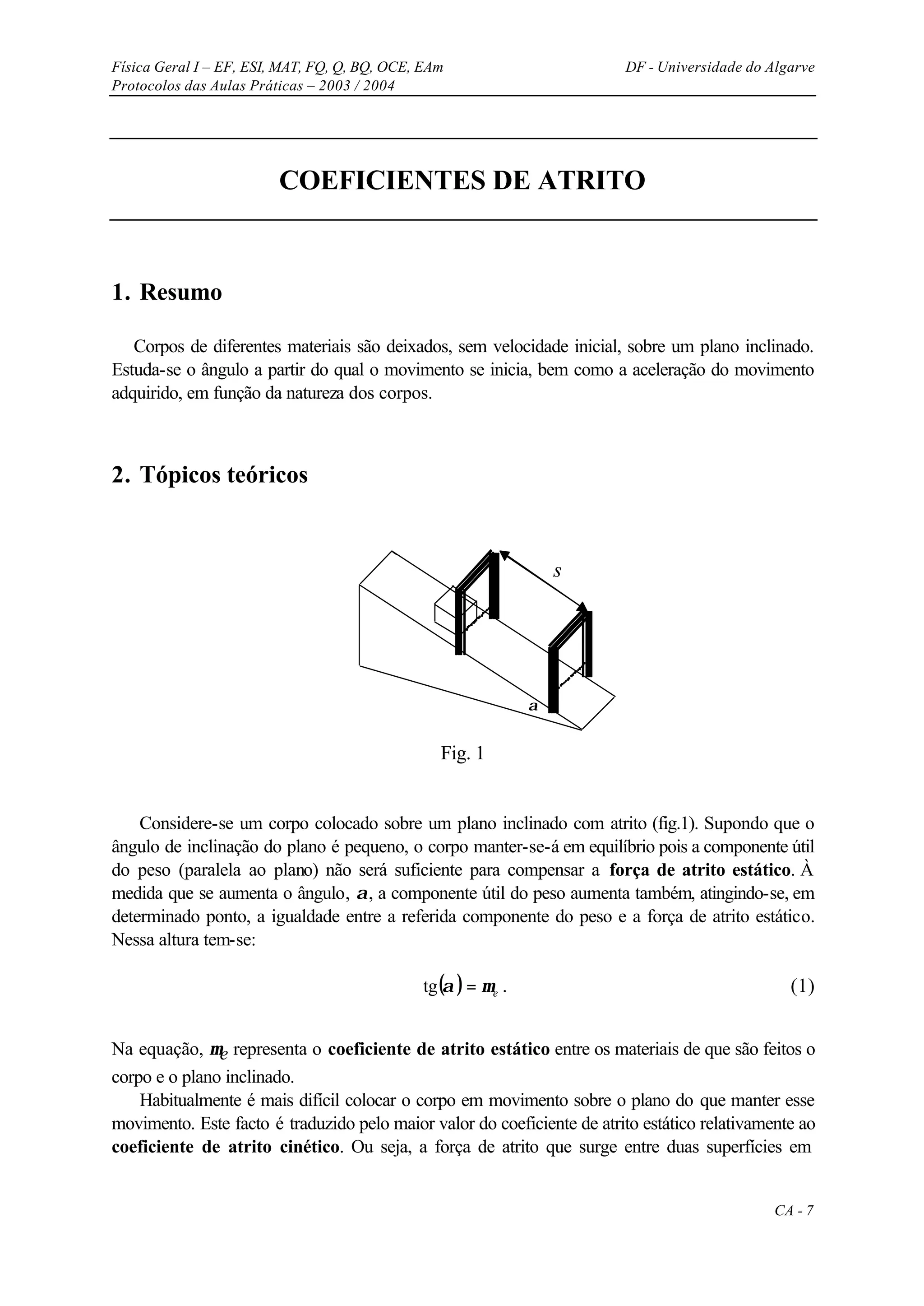 Coeficientes atrito | PDF