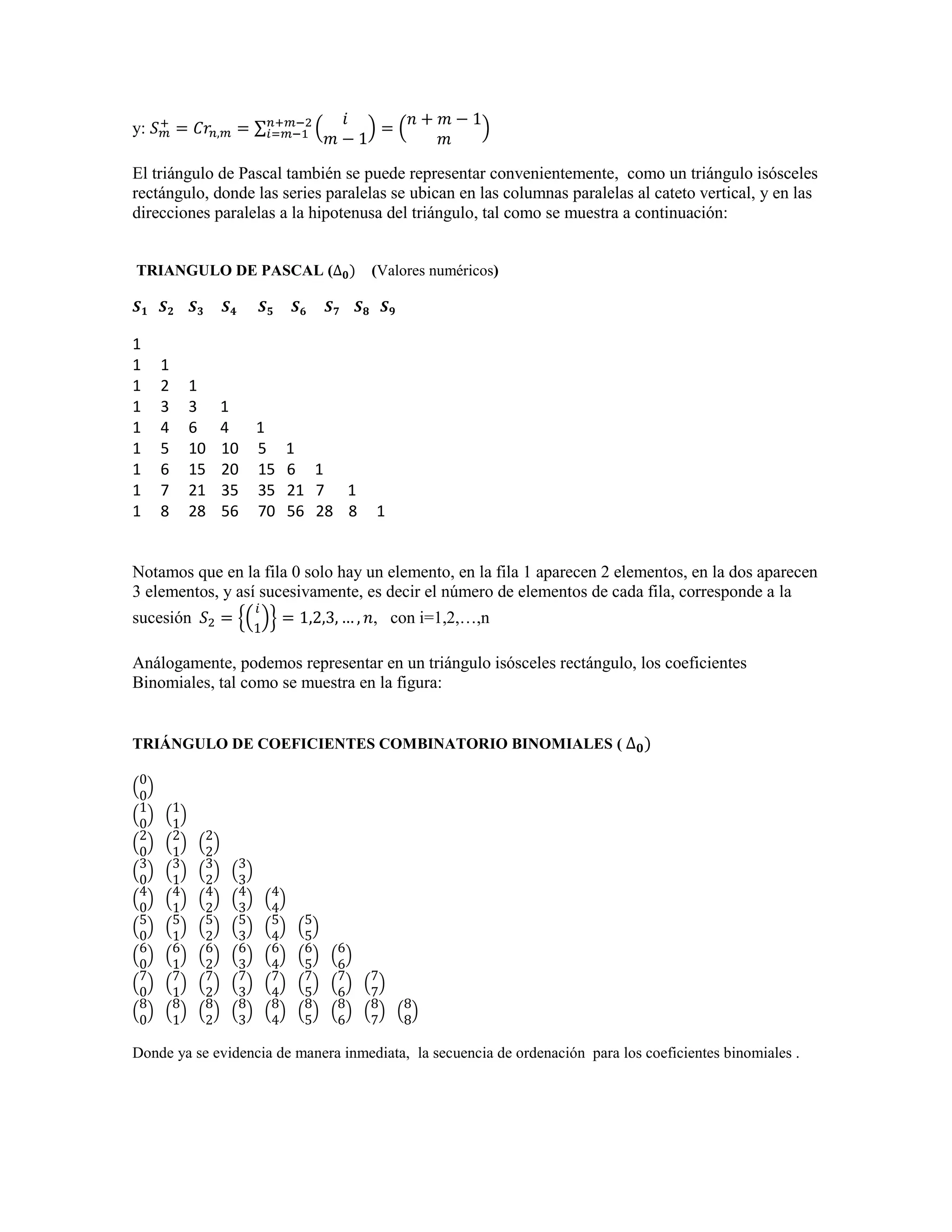 Coeficientes multinomiales y generalizacion del triangulo de Pascal | PDF