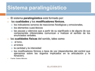 LENGUAJE CORPORAL
Los gestos son movimientos
del rostro y de las manos con
los que expresamos diversos
estados de ánimo:
 Gestos innatos
 Gestos adquiridos
 