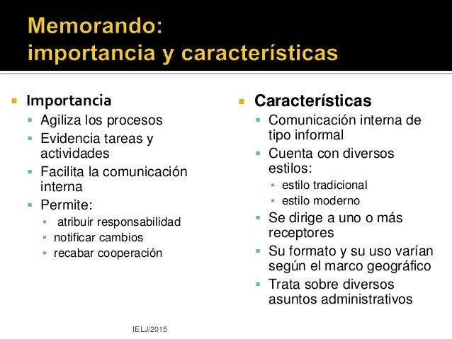 Caracteristicas Externas E Internas Del Memorandum
