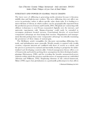 Cours d’Ouverture Economie Politique Internationale –Année universitaire 2010-2011
Institut d’Etudes Politiques de Lyon- Cours de Daniel Dufourt
 