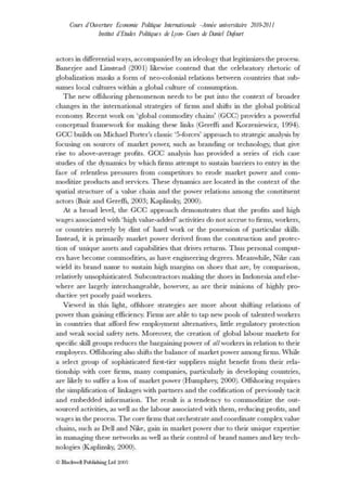 Cours d’Ouverture Economie Politique Internationale –Année universitaire 2010-2011
Institut d’Etudes Politiques de Lyon- Cours de Daniel Dufourt
 