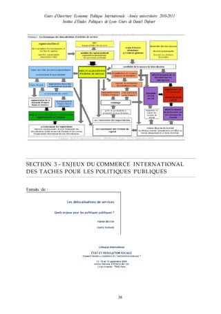 Cours d’Ouverture Economie Politique Internationale –Année universitaire 2010-2011
Institut d’Etudes Politiques de Lyon- Cours de Daniel Dufourt
38
SECTION 3 – ENJEUX DU COMMERCE INTERNATIONAL
DES TACHES POUR LES POLITIQUES PUBLIQUES
Extraits de :
 