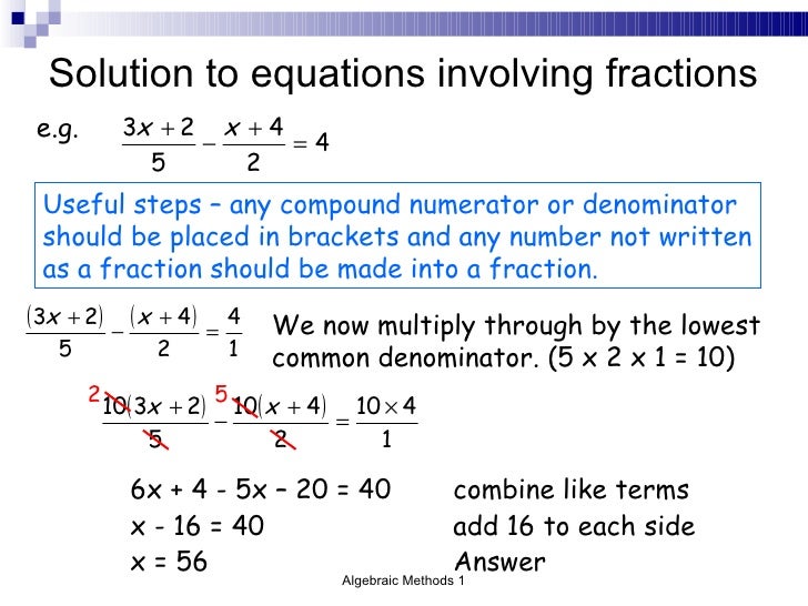 Algebraic Methods 1