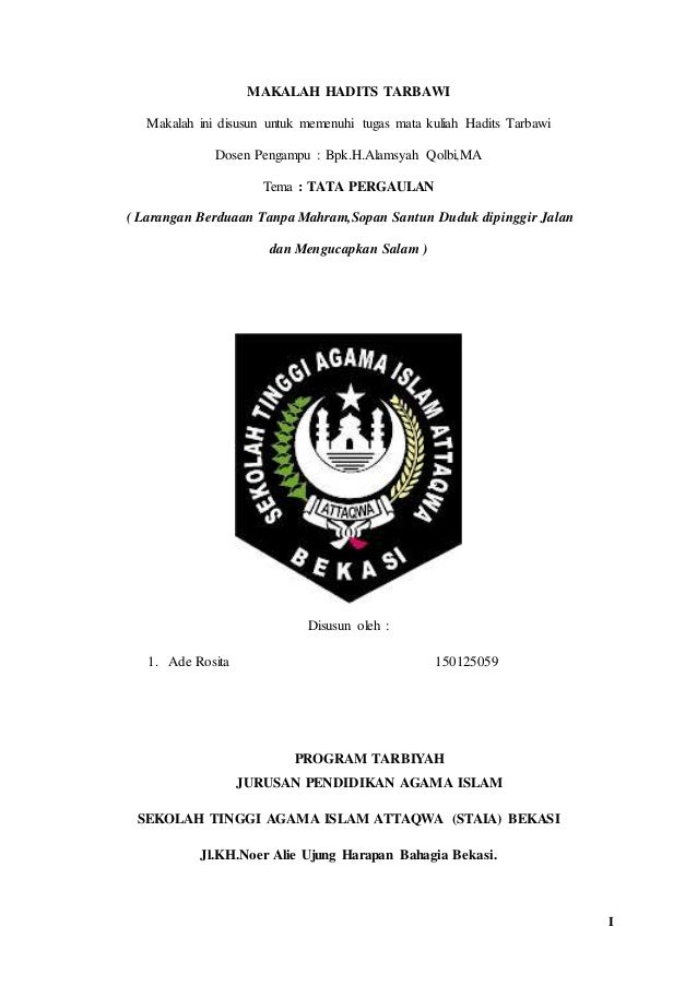 Makalah Hadits Tarbawi