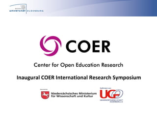 Inaugural COER International Research Symposium
Sponsored by:
 