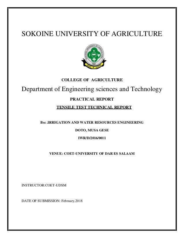 tensile test report tensile test