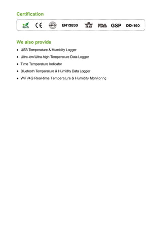 Wireless Temperature Data Logger Manufacturers | PDF