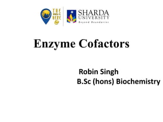 Enzyme Cofactors
Robin Singh
B.Sc (hons) Biochemistry
 