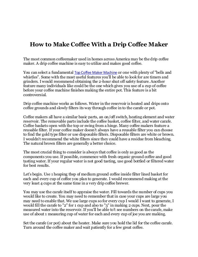 How to Make Coffee With a Drip Coffee Maker