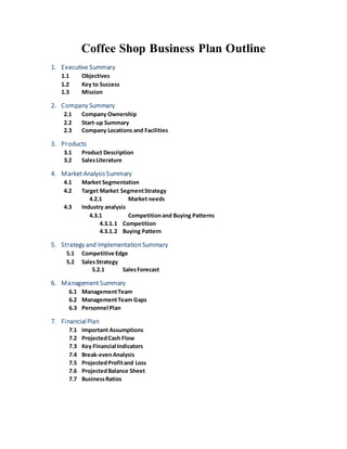 Coffee business plan | DOCX