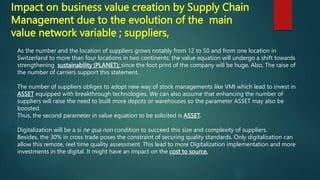 Impact on business value creation by Supply Chain
Management due to the evolution of the main
value network variable ; sup...