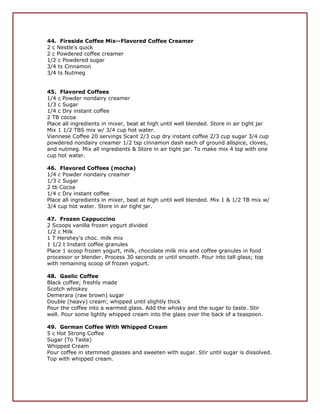 Coffee Recipes.pdf Coffee Lovers Recipes | PDF