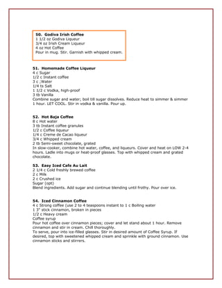 Coffee Recipes.pdf Coffee Lovers Recipes | PDF