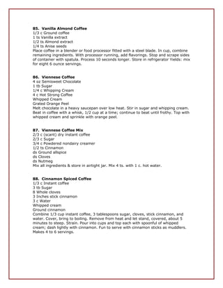 Coffee Recipes.pdf Coffee Lovers Recipes | PDF