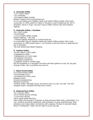 Coffee Recipes.pdf Coffee Lovers Recipes | PDF