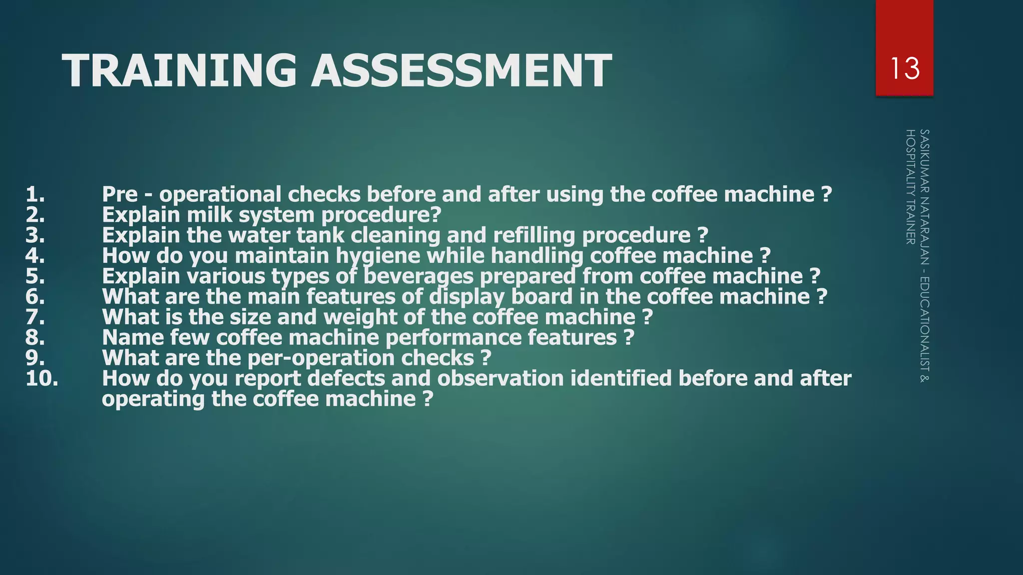 Coffee Machine SOP. | PDF