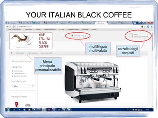 YOUR ITALIAN BLACK COFFEE
multilingua
multivaluta carrello degli
acquisti
Menu
principale
personalizzabile
 