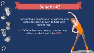 ➟ Research has show that coffee drinkers are less
likely to commit suicide.
➟ The science behind this is that caffeine inc...