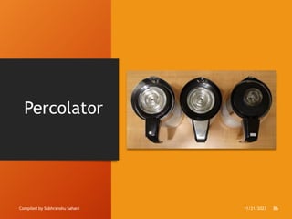 Percolator
Compiled by Subhranshu Sahani 11/21/2023 86
 