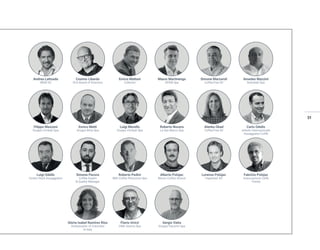 31
Andrea Lattuada
9BAR Srl
Cosimo Libardo
SCA Board of Directors
Enrico Maltoni
Collector
Mauro Martinengo
OPEM Spa
Simone Marzaroli
CoffeeTree Srl
Amedeo Mazzini
Brambati Spa
Filippo Mazzoni
Gruppo Cimbali Spa
Enrico Metti
Gruppo Brita Spa
Luigi Morello
Gruppo Cimbali Spa
Roberto Nocera
La San Marco Spa
Alenka Obad
CoffeeTree Srl
Carlo Odello
Istituto Internazionale
Assaggiatori Caffè
Luigi Odello
Centro Studi Assaggiatori
Simone Pecora
Coffee Expert
& Quality Manager
Roberto Pedini
IMA Coffee Petroncini Spa
Alberto Polojac
Bloom Coffee School
Fabrizio Polojaz
Associazione Caffè
Trieste
Lorenzo Polojac
Imperator Srl
Gloria Isabel Ramírez Ríos
Ambassador of Colombia
to Italy
Flavio Urizzi
CMA Astoria Spa
Sergio Vatta
Gruppo Pacorini Spa
 