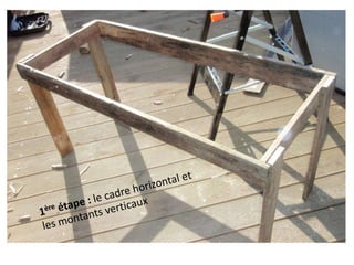 1ère étape : le cadre horizontal et les montants verticaux