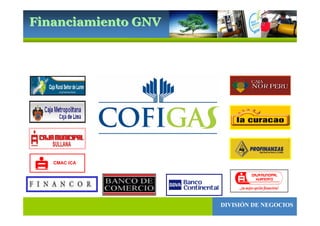 DIVISIÓN DE NEGOCIOS
CMAC ICA
Financiamiento GNVFinanciamiento GNVFinanciamiento GNV
 
