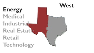 West
Energy
Medical
Industrial
Real Estate
Retail
Technology
 