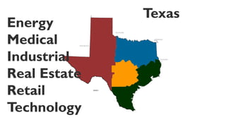 Energy
Medical
Industrial
Real Estate
Retail
Technology
Texas
 