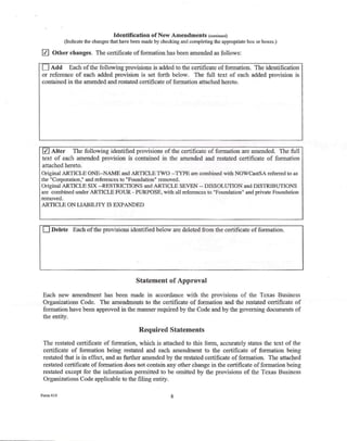 Certificate of Formation