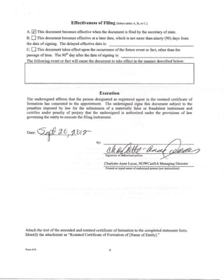 Certificate of Formation